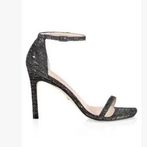 NWT Stuart Weitzman Amelina Gunmetal Glitter Heels